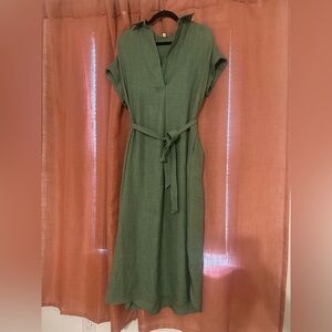 Max Studio Olive Midi Dress with Belt